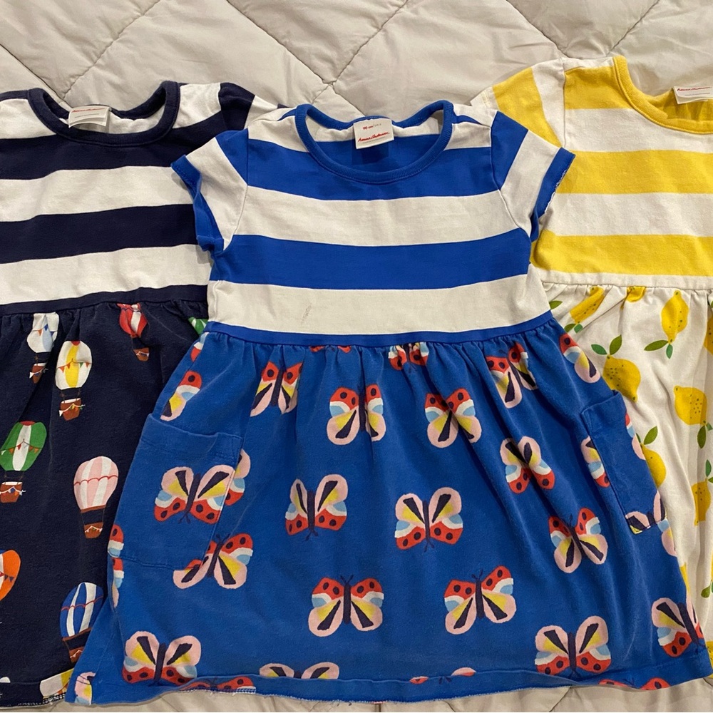Lot of 3 Hanna Andersson Mixie Dresses size 3
